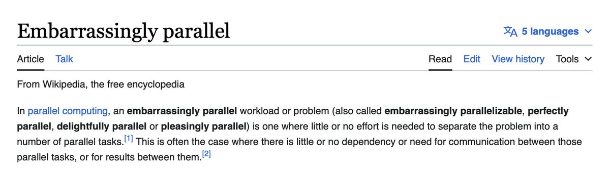 went down the rabbit-hole of Python GIL today and found this whimsical little wikipedia page, really sums up the emotional ups and downs of doing parallelization lmao