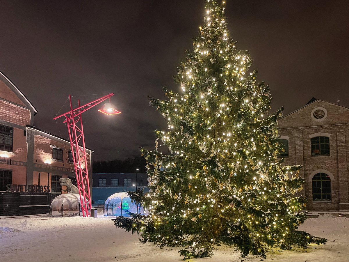 dkorobtsov's tweet photo. Christmas market in #Noblessner is not really a market this year. Some fancy lights and Christmas tree, drinks are only served on Sundays 12-18. Really sad, it was way more fun last year. Decorations are really cool though. 🐠 https://t.co/BWOLf5eeZp