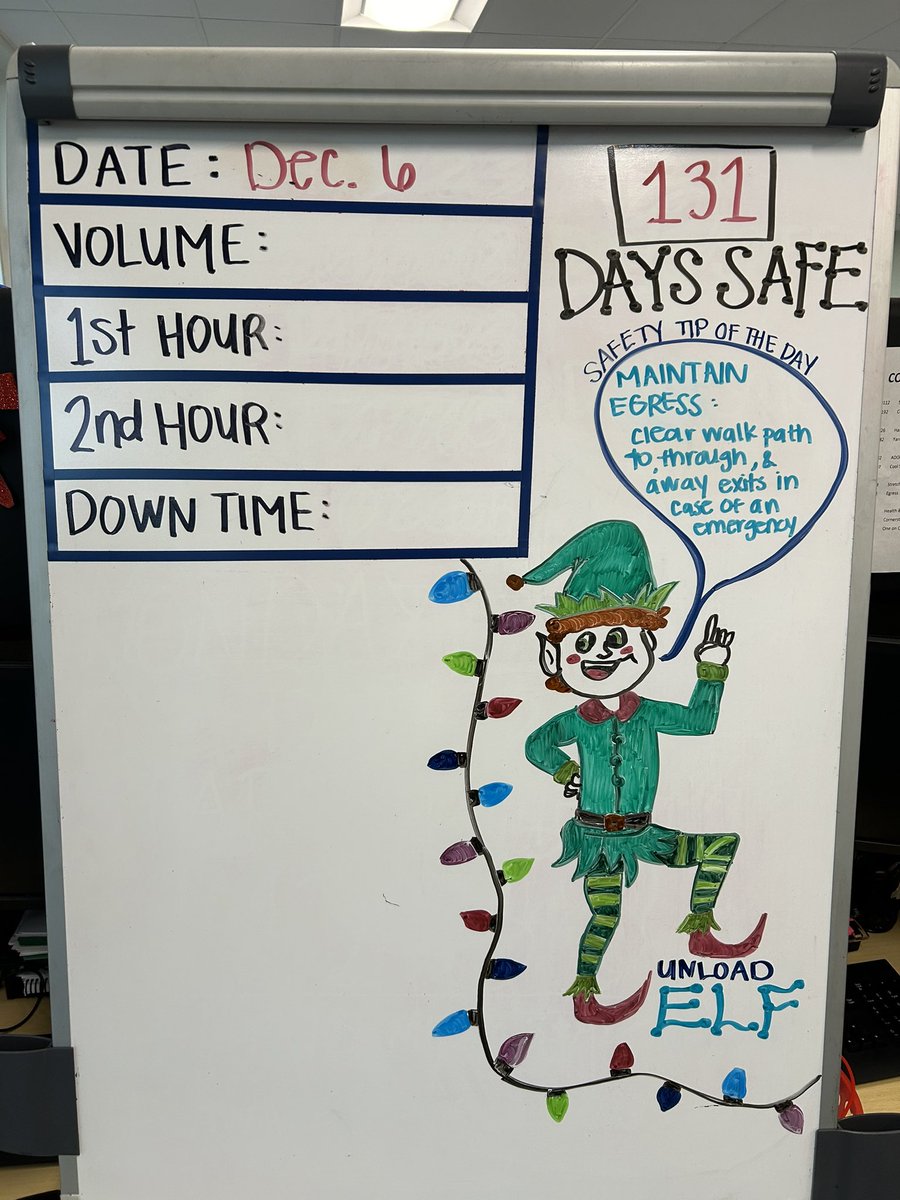 131 days safe! Unload showing their Holiday spirit.❤️ #SafetyFirst