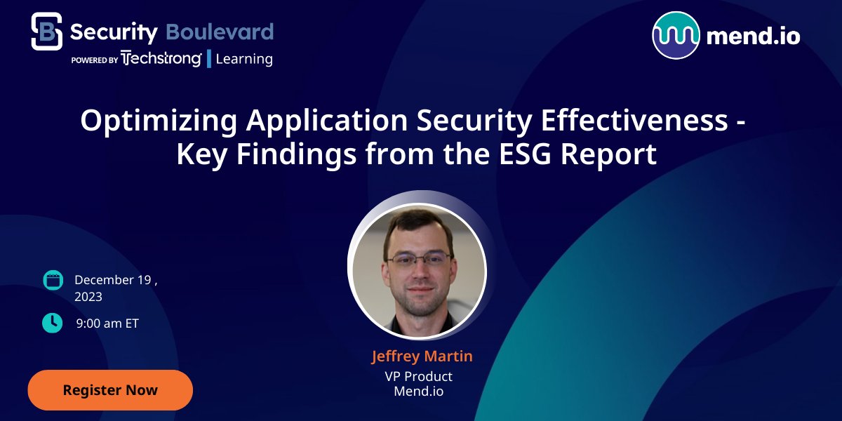 In this @TechstrongLrn Experience, we unveil essential best practices for establishing robust 🔒 #AppSec programs from our recently released custom survey with @esg_global. Register now ➡️ go.mend.io/40Of6MX #MendIt #MendTogether