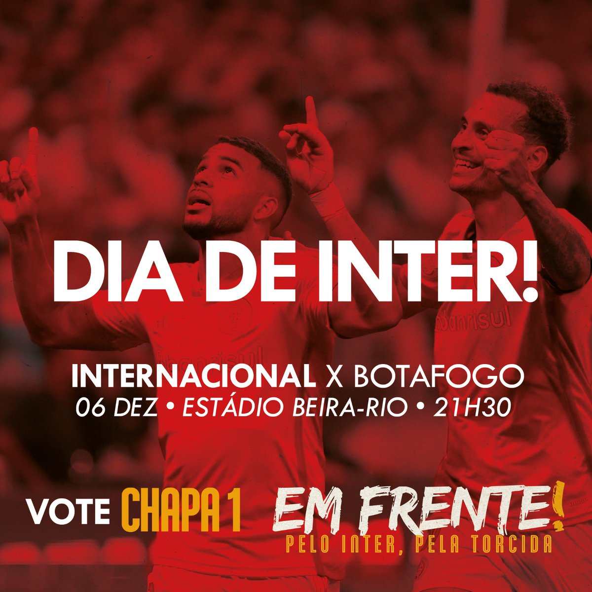 Chapa1_EmFrente's tweet image. 🇮🇩 É hoje: o último #DiaDeInter do ano.

Vamos lotar o Gigante e apoiar o time nesse jogo que encerra a temporada. Vale lembrar que tem promoções para sócias e sócios.

#emfrente #PeloInterPelaTorcida