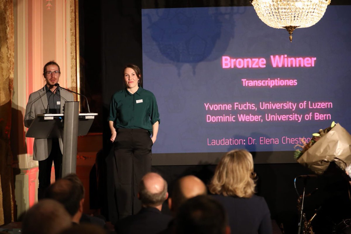 „Transcriptiones“ by Yvonne Fuchs and Dominic Weber is the Bronze Winner of the #ordprize23. Congratulations! 🎉 The laudatory speech is being held by Elena Chestnova.