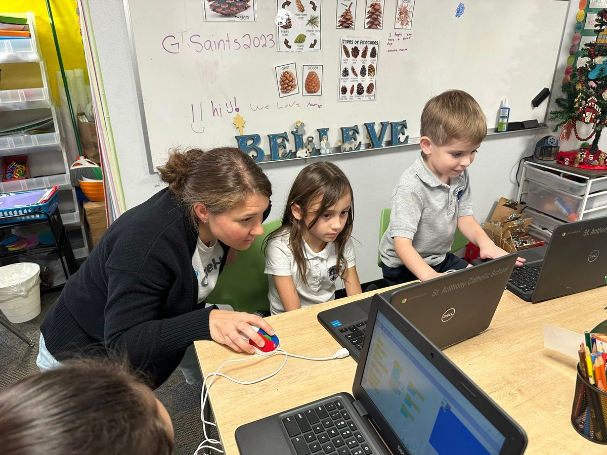 Being able to visit <a href="/littlestanthony/">St. Anthony Catholic School 🏫</a> and see students create their own drawing apps with Scratch during #HourofCode was so wonderful! Thanks again for letting the CodeHS team visit your classroom during #CSEdWeek2023!