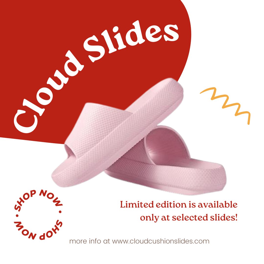 CloudCushion1's tweet image. Step into the clouds with our Cloud Slides! ☁️👣 Elevate your comfort game with these ultra-soft and cushioned slides designed for cloud-like relaxation. Perfect for lounging at home, post-workout recovery, or casual outings. 
Shop Now: cloudcushionslides.com/products/cloud…
#CloudSlides