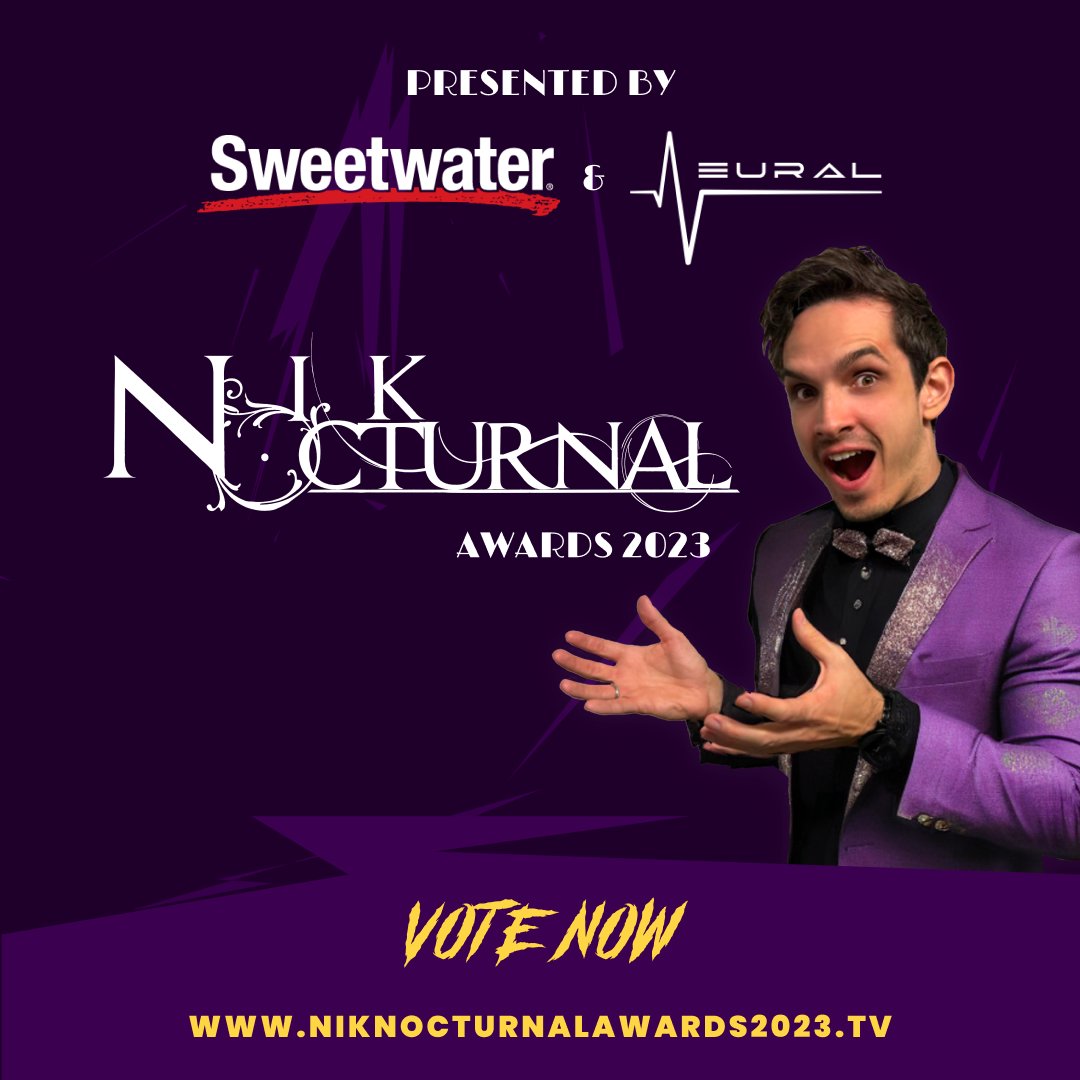 Stoked to announce the Nik Nocturnal Awards 2023! Vote for your favorite Metal of 2023 for an insane live show that features special guests, an $8000+ gear giveaway and more live on Twitch December 15th at 5PM EST!