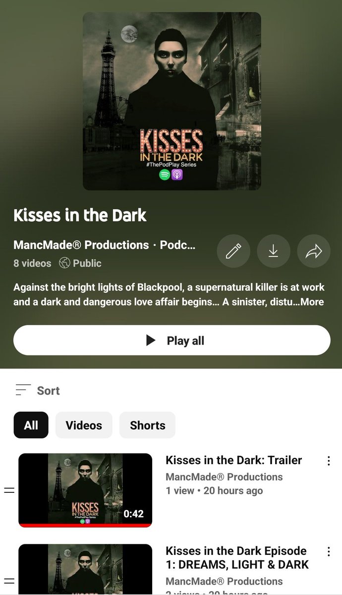 All 7 EPs of our Global Pod Play® Hit Kisses in the Dark, starring Con O'Neill and written by <a href="/MartyRossWriter/">Marty Ross - Magic Island Storytelling Theatre</a> are now available on our YouTube Channel..

youtube.com/playlist?list=…

This Event #AudioDrama has charted in over 36 countries and been #1 in 7
(Apple #Podcast Charts)