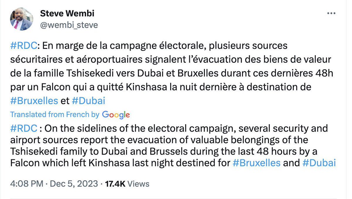 CyizaLiza's tweet photo. Word on the street is that dear failed #Fatshi is all packed ready to bounce abroad WHEN things don't go as planned🤣🚮After seeing how the Congolese people resent him.
The entire world is shocked at this news 🤣🤣🤣 #FailedLeader #warmongers #Destabilizer #Wrecker https://t.co/j8Yi7XA5Xe