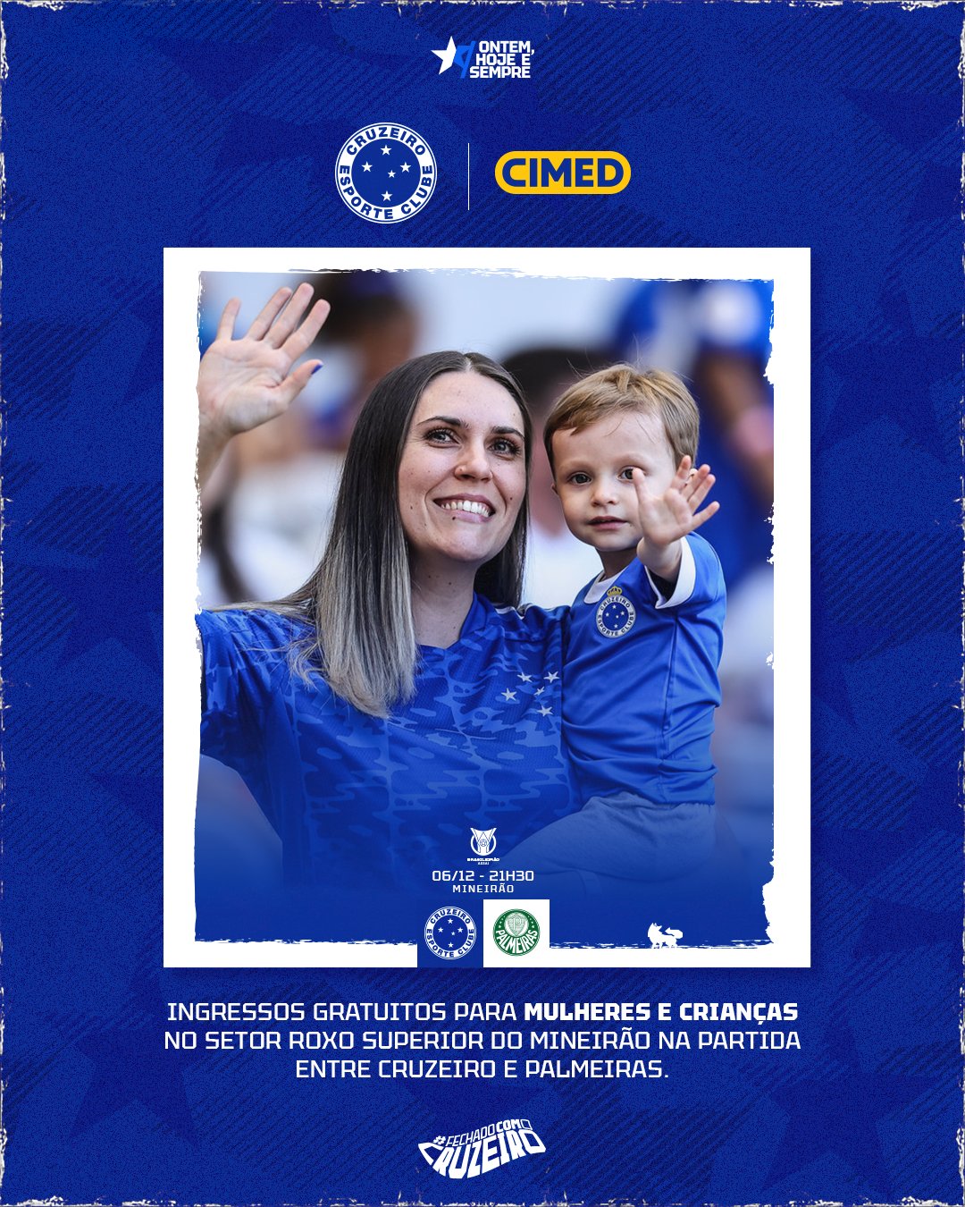 Cruzeiro x Palmeiras: mulheres e crianças vão entrar de graça em setor do  Mineirão; entenda, cruzeiro