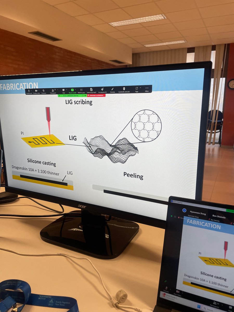 Anna Chiara Bressi <a href="/bressi_anna/">Anna Chiara Bressi</a>  presented her poster “Flexible Laser-Induced Graphene Sensors for Next-Generation Soft Grippers” today during the second day of the #F23MRS virtual session. CONGRATULATIONS 🥳