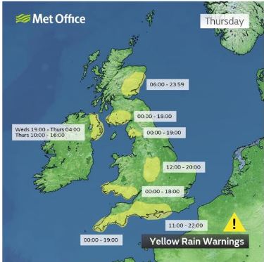 metofficeSWEng's tweet image. A lot of wet weather tonight and Thursday for much of #SWEngland - esp across high ground in southern parts of Cornwall, Devon, Dorset and Somerset. Keep #weatheraware - for possible flooding to buildings,  travel disruption, power outages, hazardous conditions