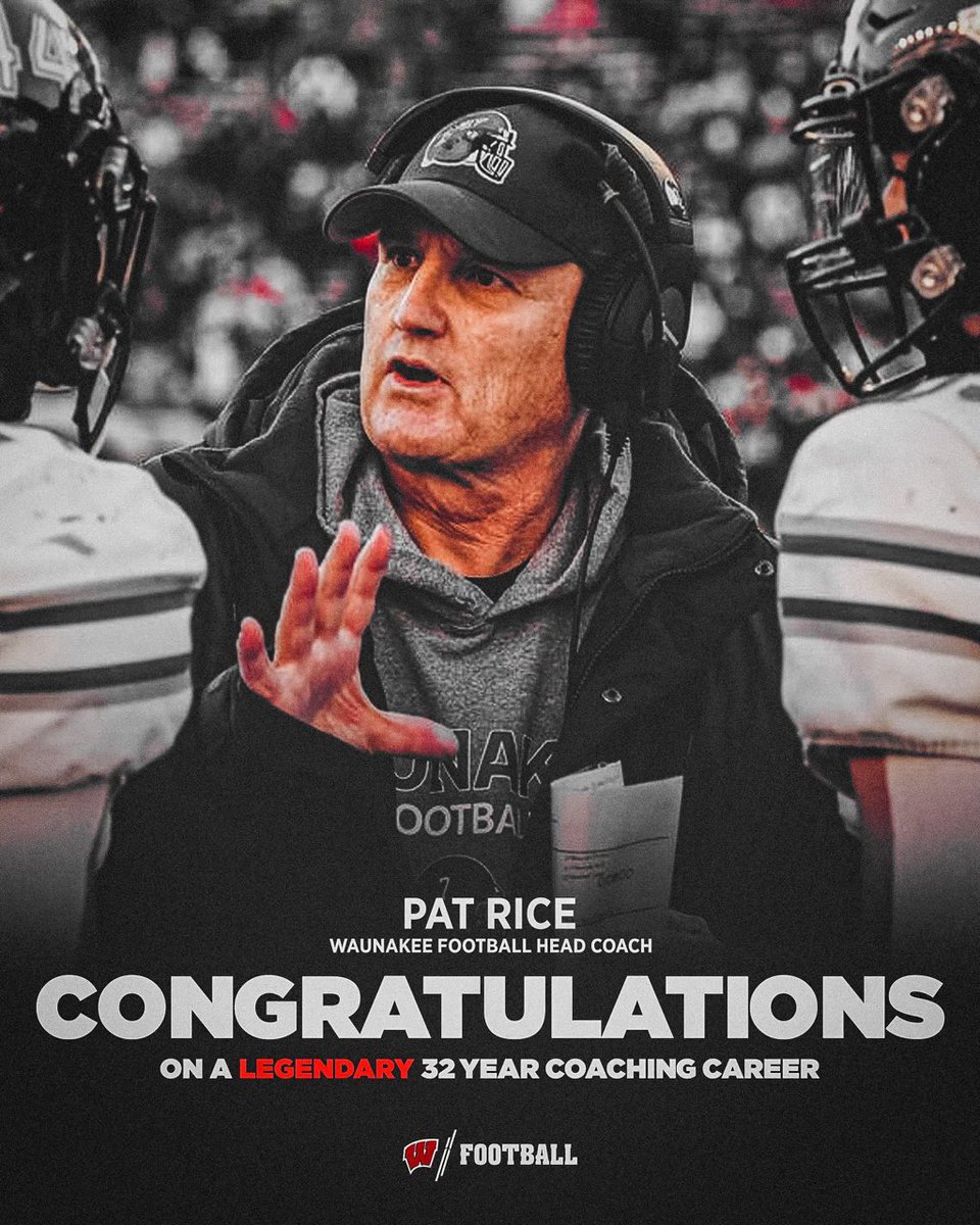 Congrats to Pat Rice on a historic career! <a href="/WHSWarriorsFB/">Waunakee Football</a>