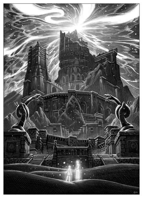 "While you wait, why don't you play with a new friend? His name is Romeo"   I loved @Liesofp and Arche Abbey might be my favorite final dungeon (and final set of bosses) in a vg in quite a while!   5x7" ink on claybord and digital