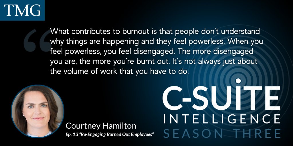 New Episode of #CSuiteIntelligence podcast: “Re-Engaging Burned Out Employees.”

<a href="/TheMilesGroup/">The Miles Group</a>’s MDs Courtney Hamilton and Christina Woodard discuss strategies to #reconnect teams to their company, culture, and meaningful work.

miles-group.com/podcast/re-eng…