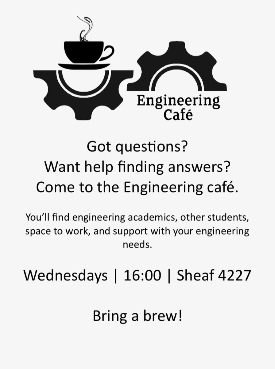 There will be a Maths Support Tutor at the Engineering Cafe today 4-6pm. Come along if you need any maths help! @HallamHelp @SHUMaths @HallamBTE @sheffhallamuni @Shuphysics @HallamEng