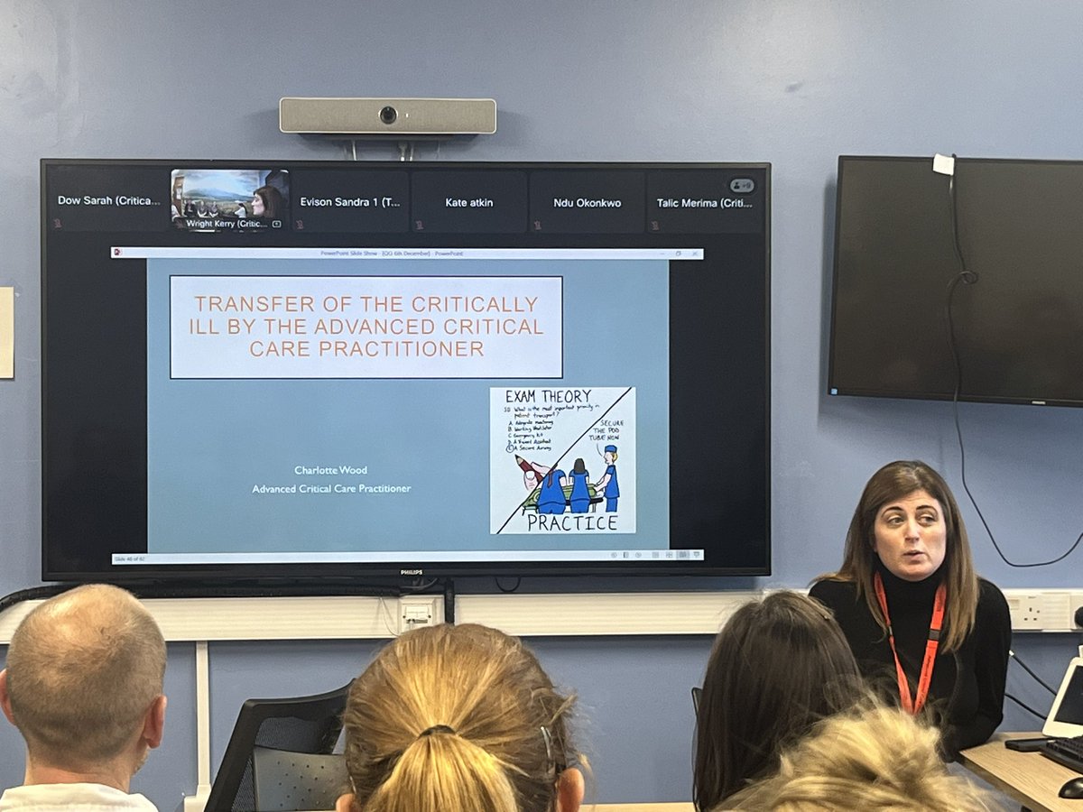 One of our team sharing her fantastic work on the transfer of critically ill patients by ACCPs at the quarterly Quality meeting! @NUHCriticalCare