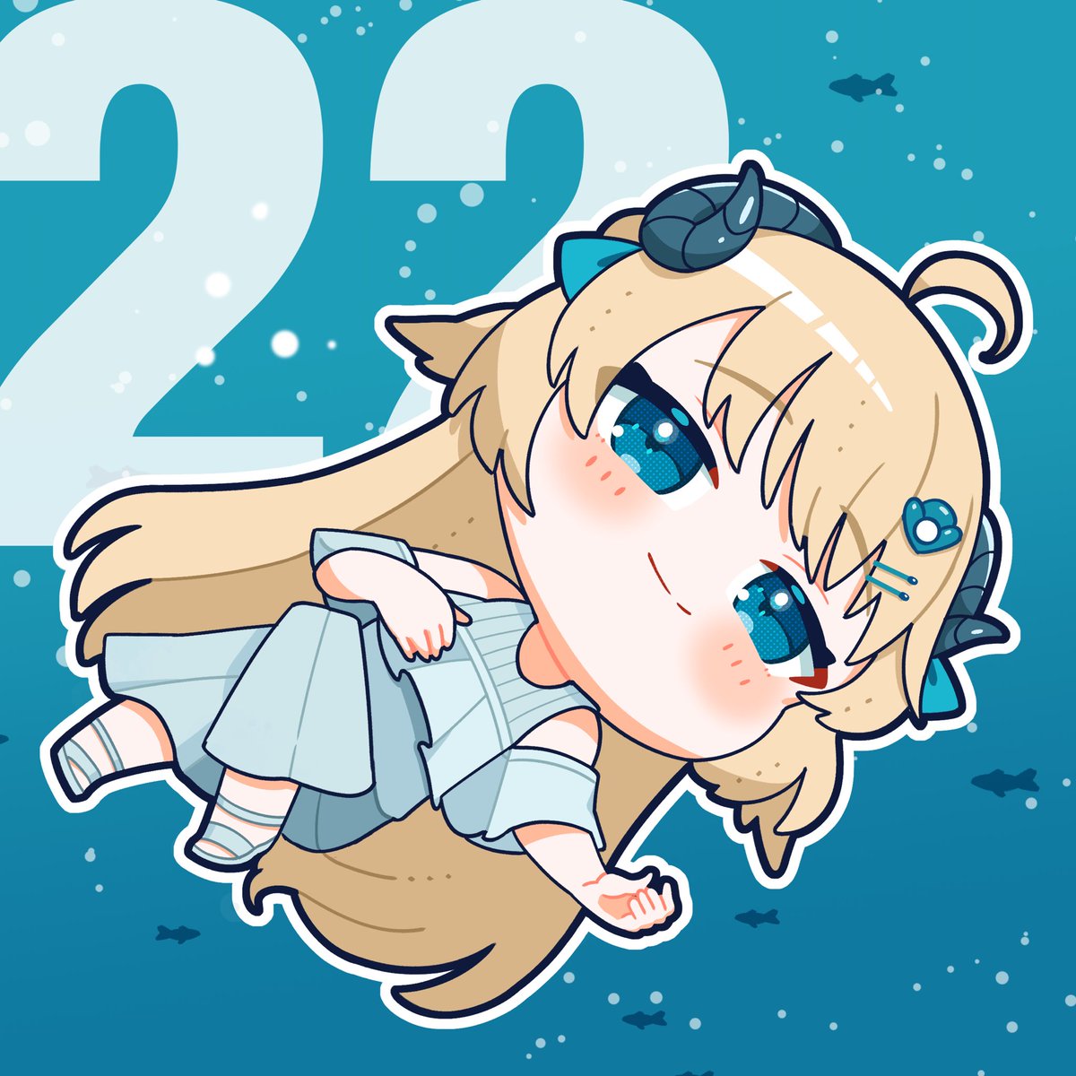 「わためぇ4周年カウントダウン  あと22日  #つのまきあーと」|昼野いす*。｜ご依頼受付中のイラスト