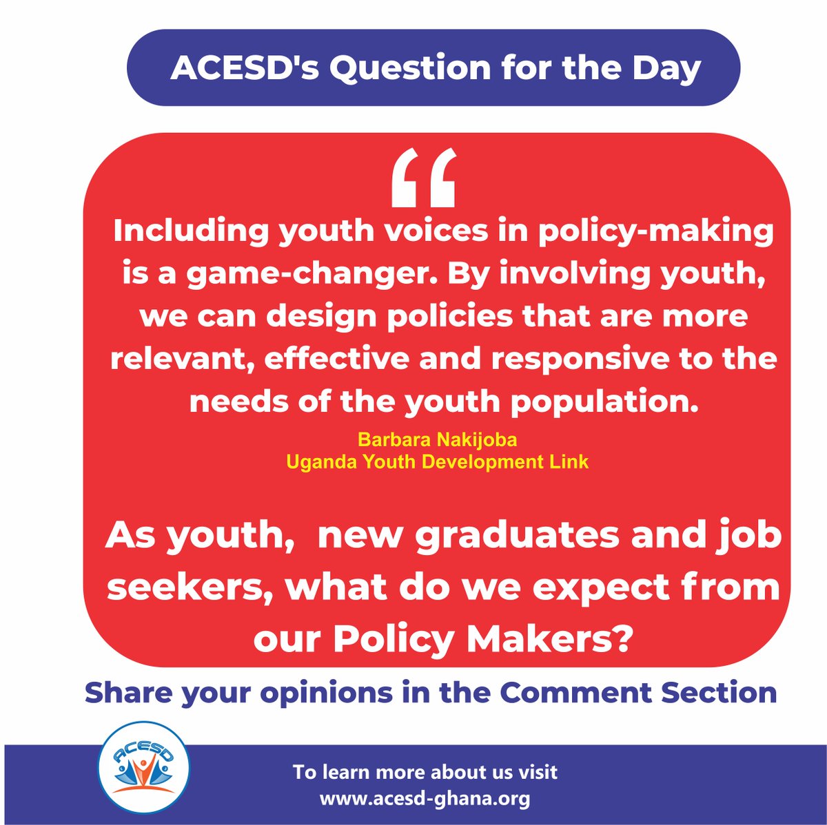 AcesdGhana's tweet photo. As youth, new graduates and  Job Seekers, What is your opinion on this? Share your opinions in the comment section https://t.co/5cRliFEB4w