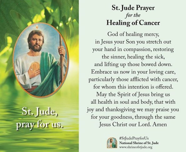 Join us today, and the first Wednesday of every month, to pray for all those affected by cancer.

Learn more: bit.ly/december23canc…
Send your petitions: bit.ly/cancerprayerpe…

-

#dayofprayerforcancer #cancer #stjude #saintjude #pray #catholic #stjudeprayforus  #december