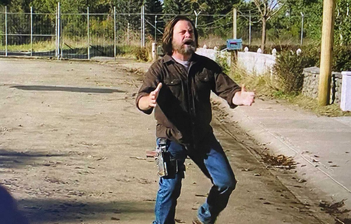 chimaboo's tweet photo. #TheLastOfUs Seen Ep3 a few times but this line always makes me laugh... Bill: "THE GOVERNMENT *ARE* ALL NAZIS!" Frank: "Well yeah, now, but not then..." - Their whole narrative arc seen in like 40 minutes was masterfully crafted and felt deeply real. #TVAestheticsGC https://t.co/YPozI4drHG