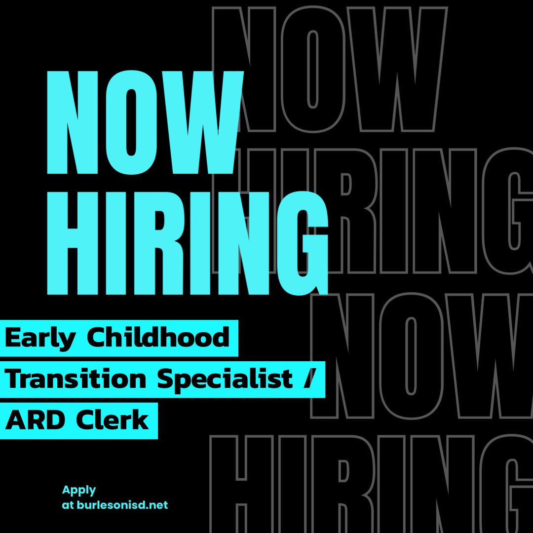 Come join our team! <a href="/BurlesonISD/">BurlesonISD</a>