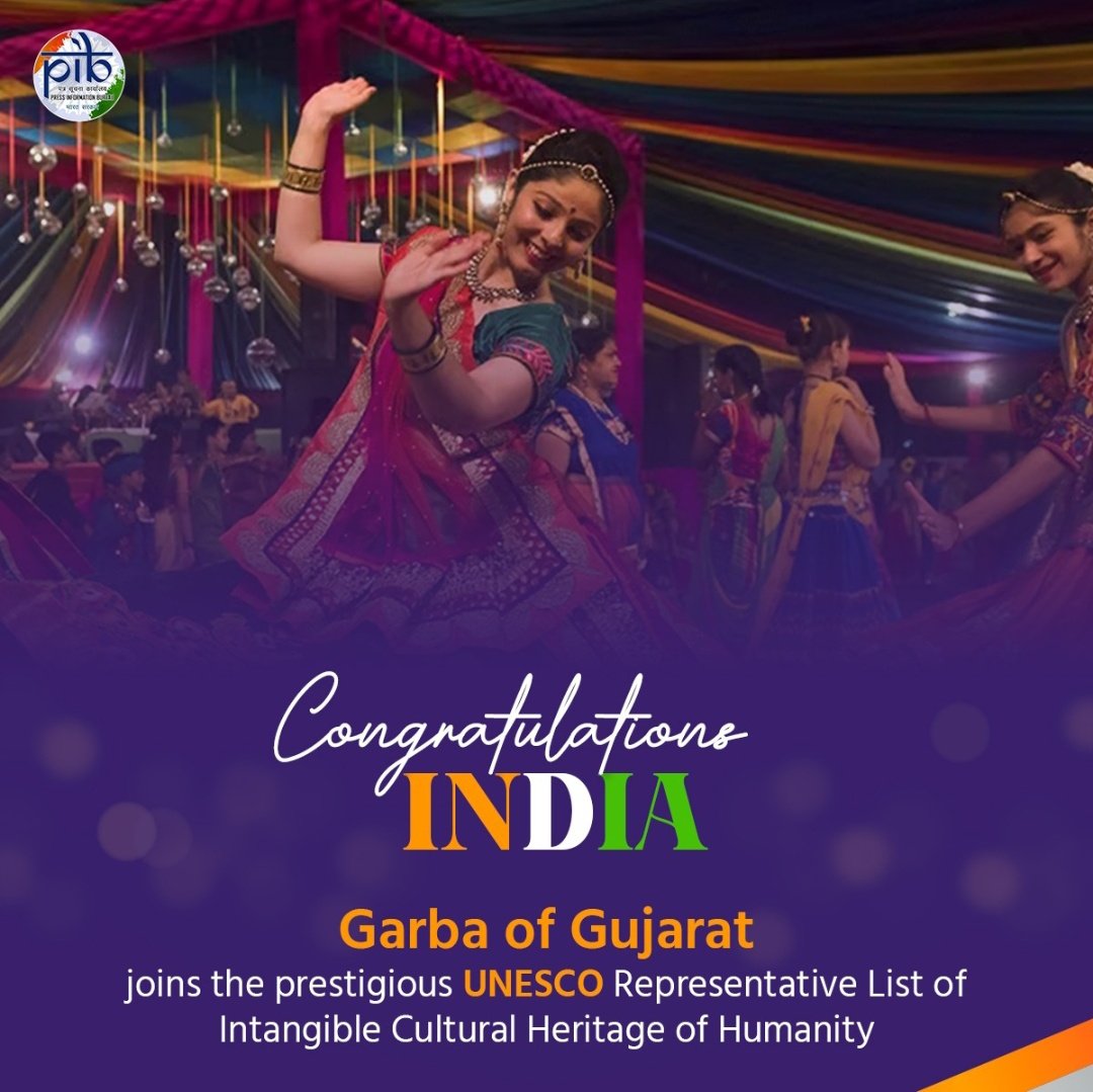 ChandraJaydeep3's tweet photo. Garba Of Gujarat’ Declared as an Intangible Cultural Heritage by UNESCO
#proudmoment #proudtobegujarati
Congratulations to #Gujarat #gujaratipeople 
#garba https://t.co/AomzkWwJt6