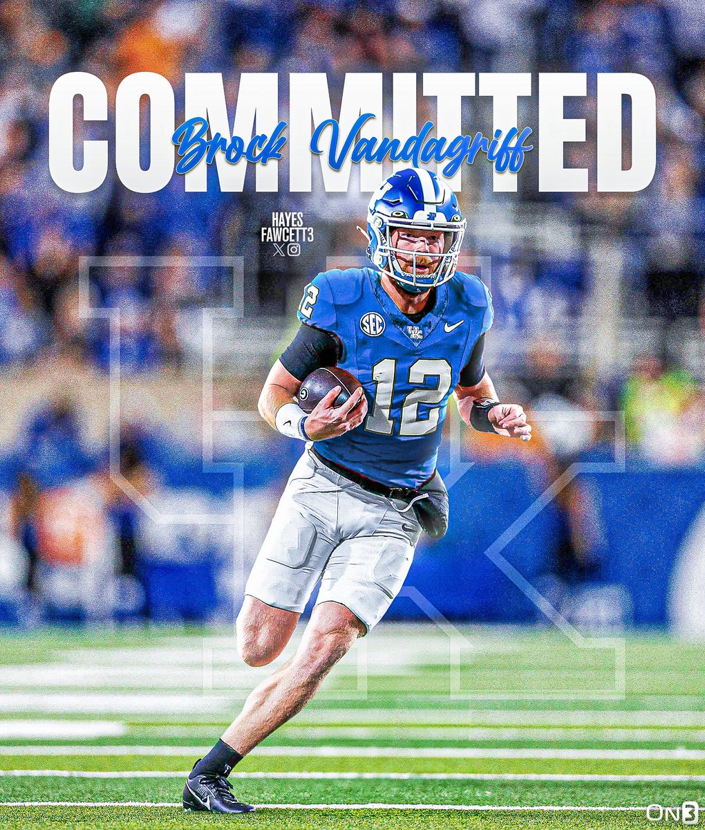 BREAKING: Former Georgia QB Brock Vandagriff has Committed to Kentucky, he tells @on3sports The 6’3 216 QB was ranked as a 5-Star in the ‘21 Class 👀 Will have 2 years of eligibility remaining on3.com/college/kentuc…