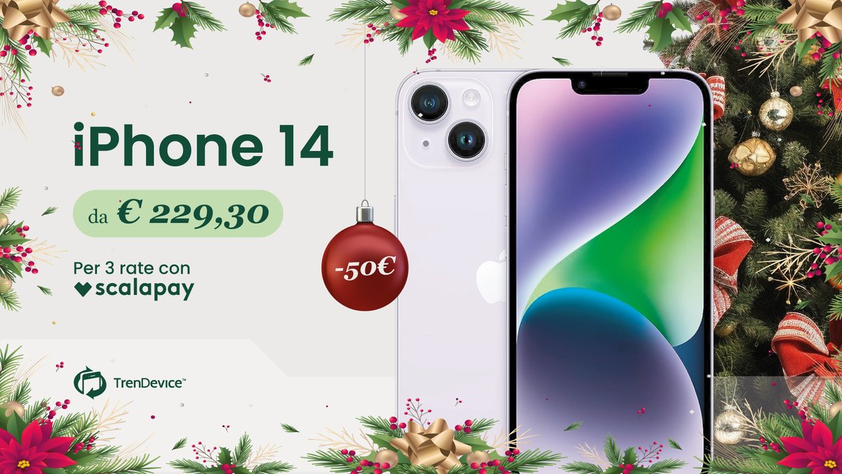 TrenDevice's tweet photo. 🎅🏻 I primi di #Dicembre ed è sempre la solita, vecchia storia: QUAL È IL GIUSTO REGALO DI NATALE? 🎄👀
Quest'anno STUPISCI con il pacco che tutti vorrebbero sotto l'albero: scopri tutti gli sconti di #Natale FINO A -100€
#TrenDevice #Ricondizionati
https://t.co/4VEnIIrzOG https://t.co/FEi7vPI2Y6