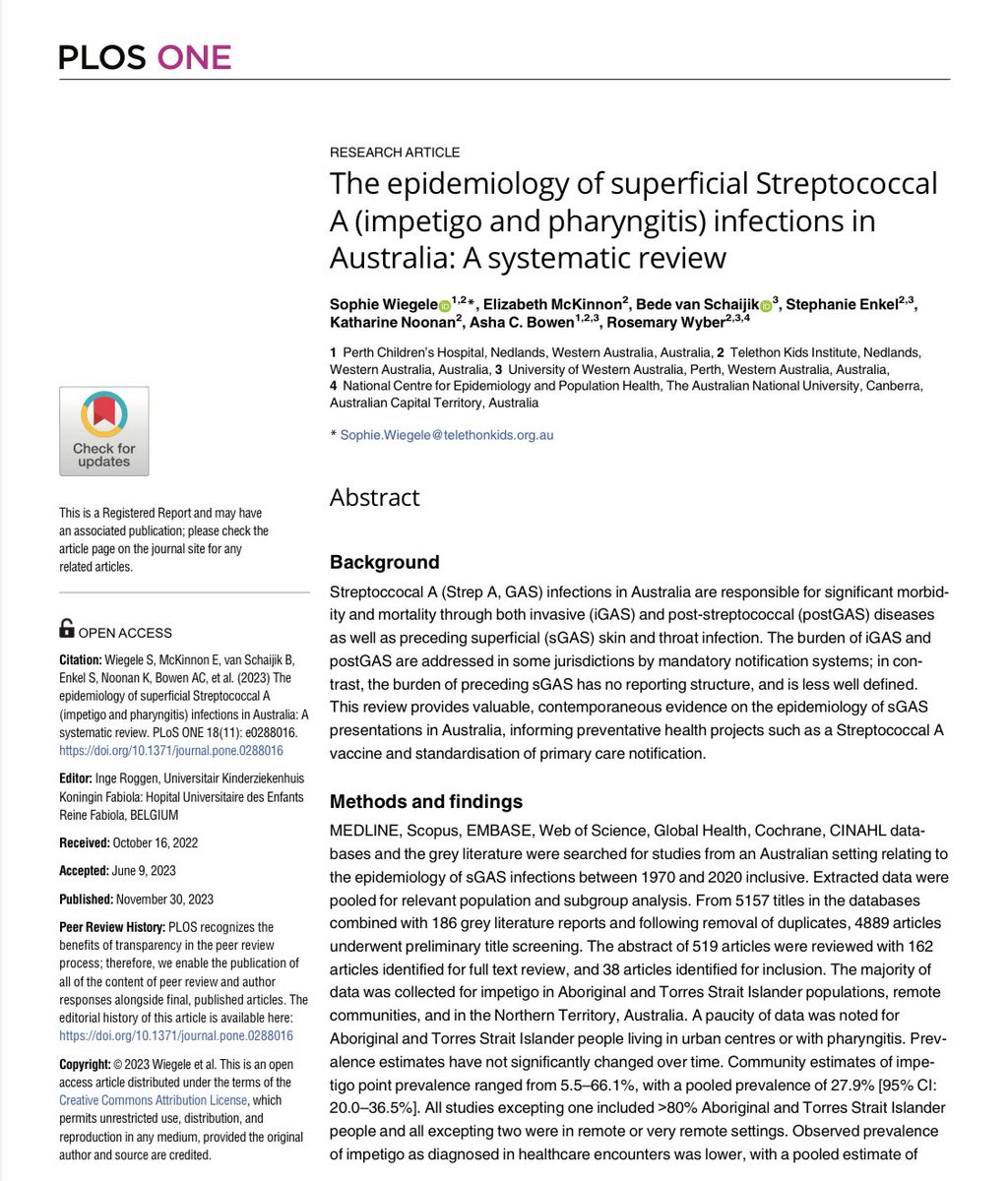 Excellent to be sharing our recent systematic review of #sGAS burden in Australia, informing preventative strategies for iGAS and Rheumatic Heart Disease