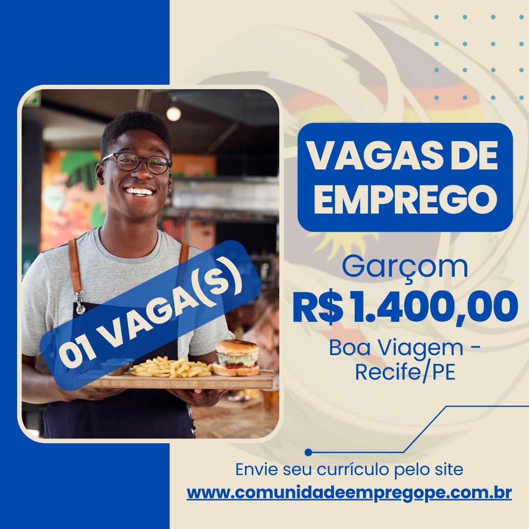 comuemprego's tweet image. Garçom, 03 vagas com salário de R$ 1400,00 para empresa do segmento de restaurante
comunidadeempregope.com.br/vaga/garcom-03… #garçom #boaviagem #recife #vagas #empregos