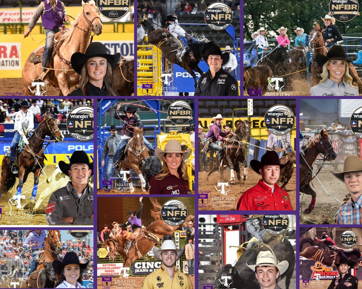 TSURodeoTeam's tweet photo. Wishing our Tarleton Rodeo Alumni + 2023-24 Specialty Coaches the best of luck at the 2023 Wrangler National Finals Rodeo!
#VivaLasVegas #WNFR #WNFBR #TarletonRodeo @TarletonState https://t.co/vmHjaXlHOn
