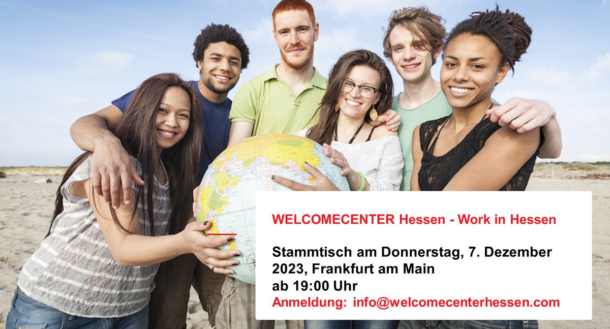 Lust auf interessante Gespräche❓ Morgen lädt das WELCOMECENTER Hessen internationale #Fachkräfte wieder zum Stammtisch 🏙️ein. Einfach via E-Mail anmelden und sich mit anderen austauschen. 
Infos &amp; weitere Termine 👉 work-in-hessen.de/welcomecenter-…