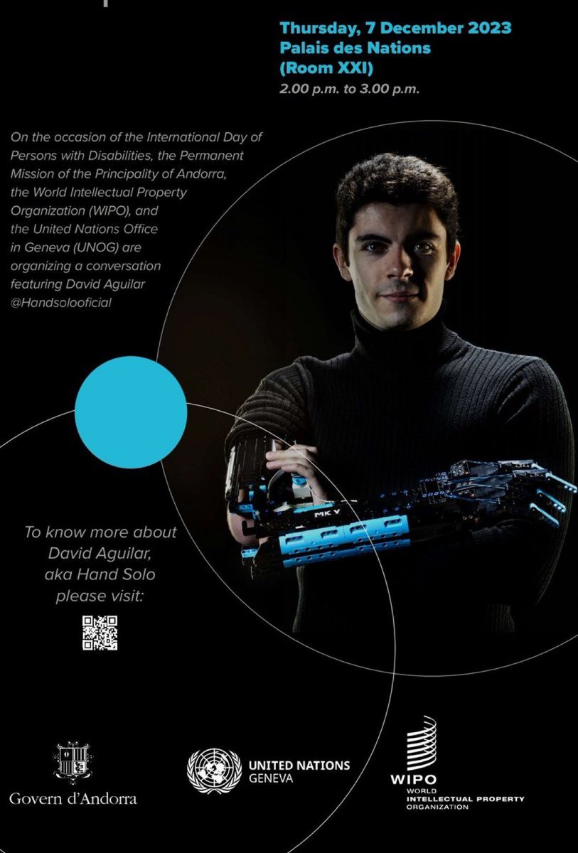 FerranCostaAND's tweet photo. ℹ️ Demà @AndorraUngeneve 🇦🇩 i @WIPO organitzem a la seu de les @UNGeneva 🇺🇳 l’acte: 'De l’assetjament a la construcció: el viatge innovador de @handsolooficial amb pròtesis de LEGO'.

#IPforYouth #InclusionMatters #Empowerment #DiffAbility #DroitsHumains75 #Act4RightsNow https://t.co/GmVPFPSxrh