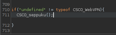 LucianNitescu's tweet image. Random #CiscoASA performing a ritual of javascript Seppuku on undefined connection type. 👀
