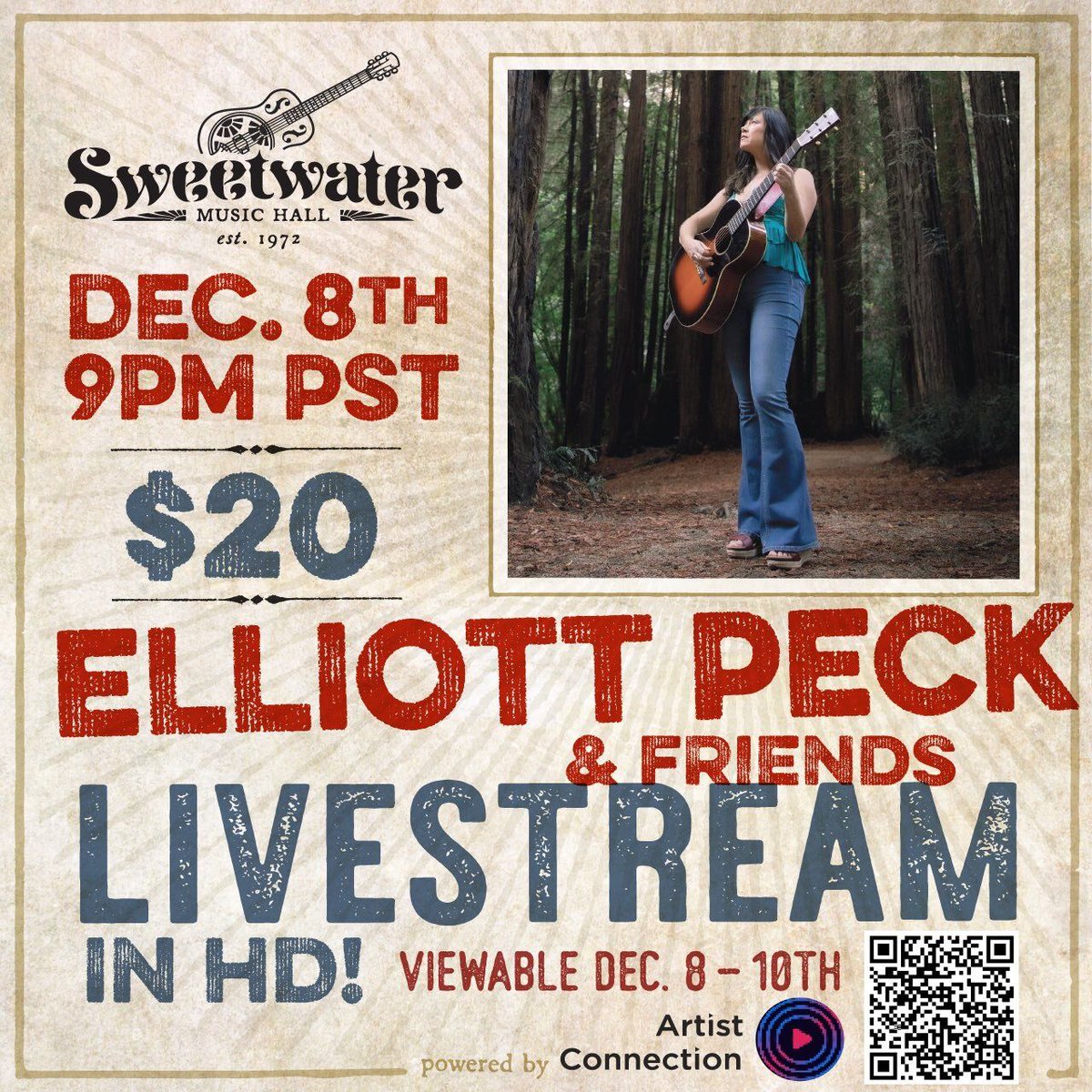 Mark your calendars for Elliott Peck's exclusive live stream on December 8th, starting at 9 PM! Renowned for her vocals and Midnight North fame, she's set to dazzle.  Bonus, you can relive the show until December 10th.
buff.ly/3uEKf9G