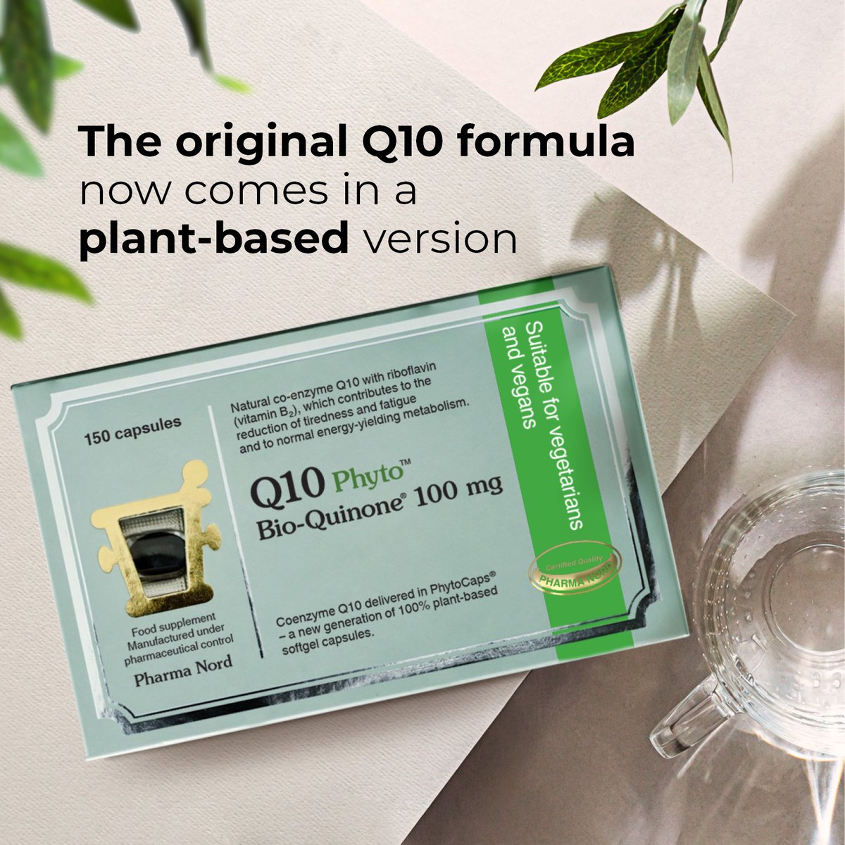 Our well loved plant based Q10 is changing its name...

...to Q10 Phyto!

The same Q10 formula as our Bio-Quinone, with a 100% plant-based capsule shell, called Phytocaps.

Visit our website to learn more:

pharmanord.co.uk/all-products/h…

#plantbased #vegan #vegansupplements #energy