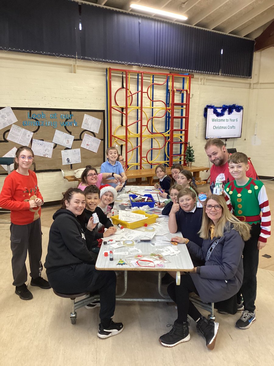 WBMrsAbraham's tweet photo. A fabulous turn out for our year 6 craft afternoon today here @wild_bank I can’t wait to see all these decorations on your trees at home! ⭐️ @TrustVictorious https://t.co/BarHqNso1e