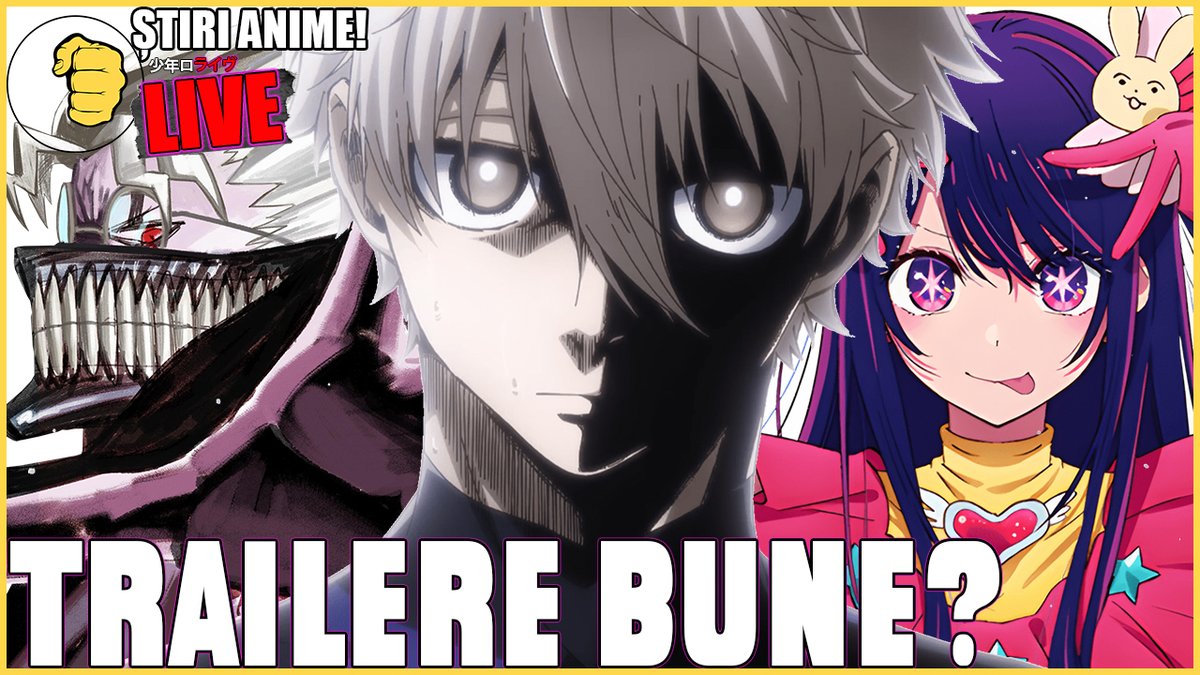 ShonenRo's tweet photo. Azi la SRL CELE MAI NOI STIRI #ANIME! Trailere pt. #OshinoKo #YuYuHakusho #NETFLIX #Dandadananime #BlueLock #HighCard #Kingdom #Gundam+MULTE ALTELE! #LIVE #now https://t.co/gzfoHb9E9h #twitch #podcast #Romania #stream #streaming #twitchtv #twitchstreamer #twitchstream https://t.co/JEvK2dOSed