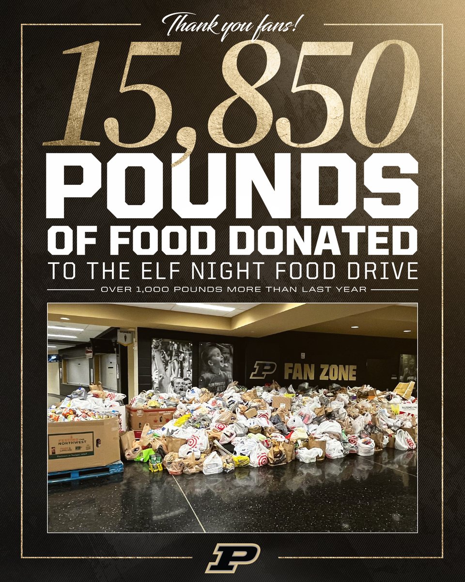 1️⃣5️⃣8️⃣5️⃣0️⃣  -- A record-breaking night! 

You all donated 15,850 pounds of food on Monday night for the Lafayette-area @FoodFinders and ACE Campus Food Pantry.

In addition, we received $3800 in online donations to help the cause!