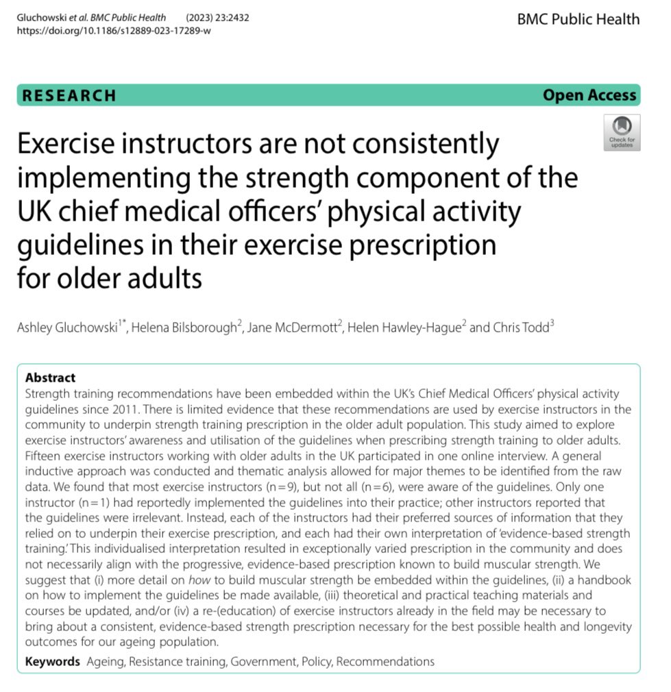 🗣️‘There’s no real thought about the prescription of exercise.’

Despite ample academic evidence of the benefits of strength and strength training throughout the life course, there is a lack of emphasis on strength training for older adults in community practice