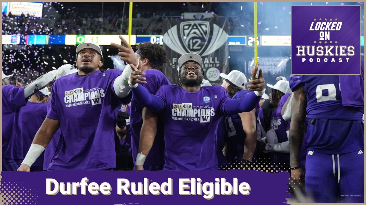 rtomashoff34's tweet photo. It appears Washington fans can put #FreeDurfee to rest, because he's eligible to play in the Sugar Bowl! @LarsHanson and I discuss the impact he could potentially have and more on today's episode of @LockedOnHuskies!
Audio: https://t.co/lbh48JoYCn
Video: https://t.co/Lf7vvh8waT https://t.co/6a8hhqmnUD