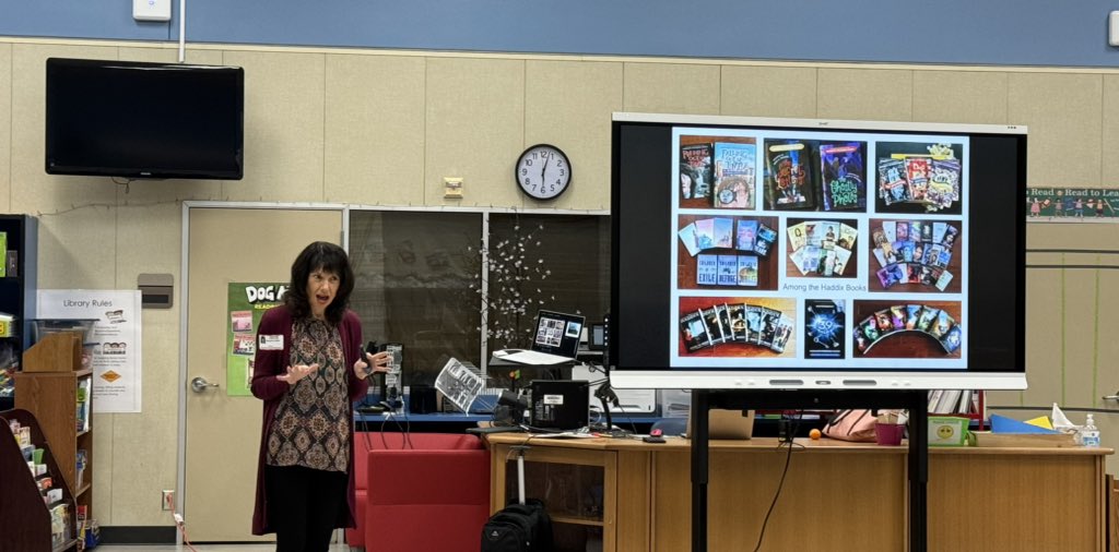 MBGE Library (@libmge) on Twitter photo 4th grade enjoying a visit from Margaret Peterson Haddix <a href="/LibMGE/">MBGE Library</a> <a href="/MBGE_Gators/">Mission Bend Glen Elementary</a> <a href="/FBISD_Libraries/">FBISD Libraries</a> 4th grade enjoying a visit from Margaret Peterson Haddix <a href="/LibMGE/">MBGE Library</a> <a href="/MBGE_Gators/">Mission Bend Glen Elementary</a> <a href="/FBISD_Libraries/">FBISD Libraries</a>