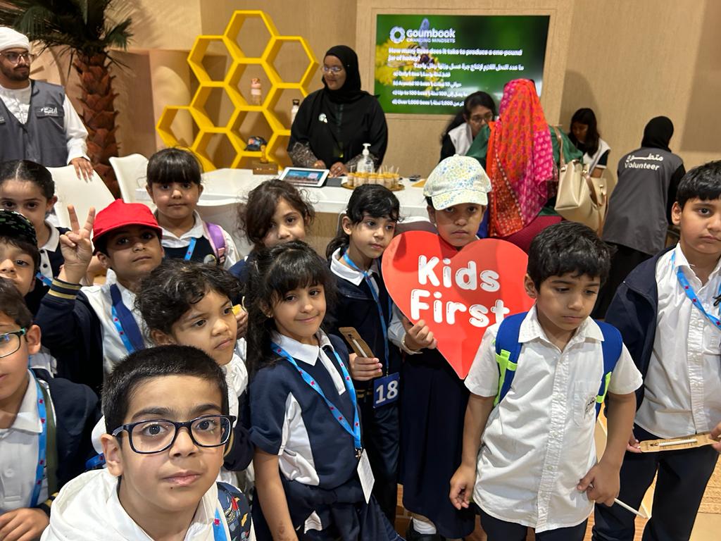 It's our children's planet and future. They need to be at the very heart of #COP28. Photos from the @BhavreenMK @Warriormomsin who spoke about putting #KidsFirst at the Greening Education Hub earlier today. #FromOurHearts ❤️#COPForChildren