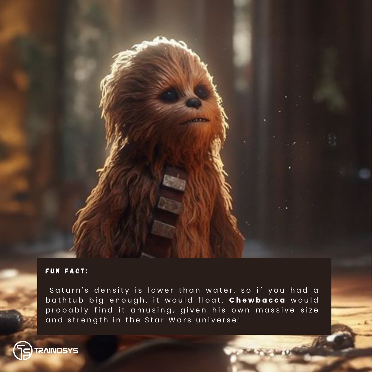 trainosys's tweet image. Even Saturn floats in a big enough bathtub! 📷 Chewbacca approves, comparing notes on buoyancy in a galaxy far, far away. #SpaceFun #WookieeWisdom #Trainosys