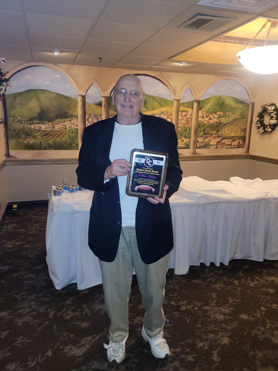 Nelson Adams wins the Dennis Sarow Award at the Connolly Cup.  Nelson gives back so much to HS Sports.  Great to see him get recognized for his efforts.