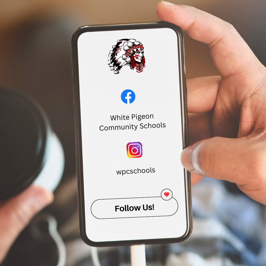 Follow us on Facebook and Instagram for all the latest news and announcements!
Facebook: White Pigeon Community Schools
Instagram: wpcschools