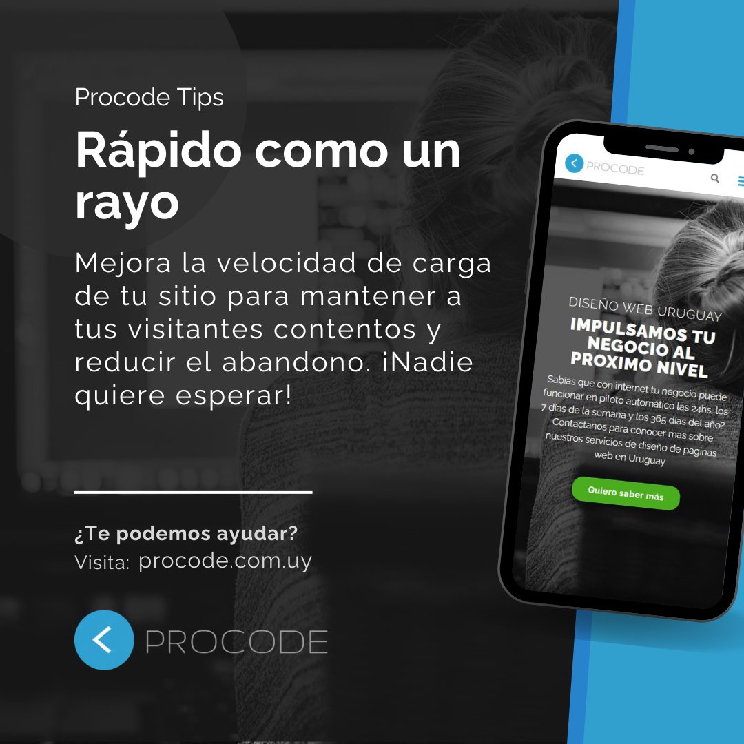 ProcodeUY's tweet image. TIPS - Mejora la velocidad de carga de tu sitio para mantener a tus visitantes contentos y reducir el abandono. ¡Nadie quiere esperar! #VelocidadWeb #VelocidadDeCargaWeb #DiseñoWeb #DiseñoWebUruguay