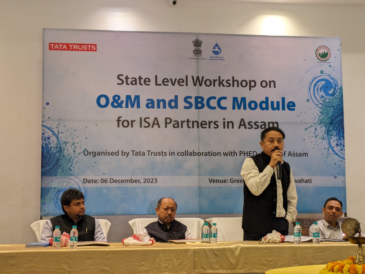 rituparnochanda's tweet photo. In convergence with @JJM_Assam, @CMLnortheast and @tatatrusts organized a one day training workshop on O&amp;M and SBCC Module at #Guwahati where Chief Engineer, Joint MD and Asst. MD of JJM Assam presents and it attended by all 20 working ISA in Assam! Thanks to MD Sir @JJM_Assam ! https://t.co/xcXjihM67Q
