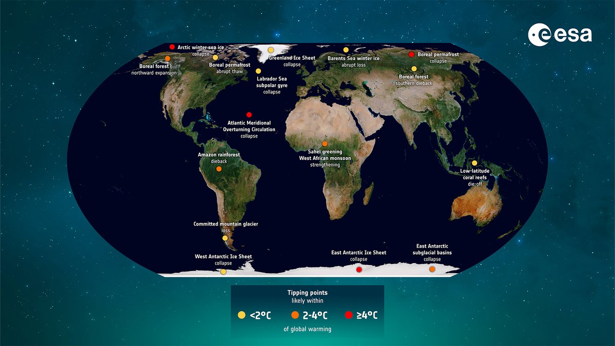 Tipping points were a major topic of conversation at #cop28 today. Get up to speed with this article to understanding climate tipping points and what satellites reveal about them esa.int/Applications/O…