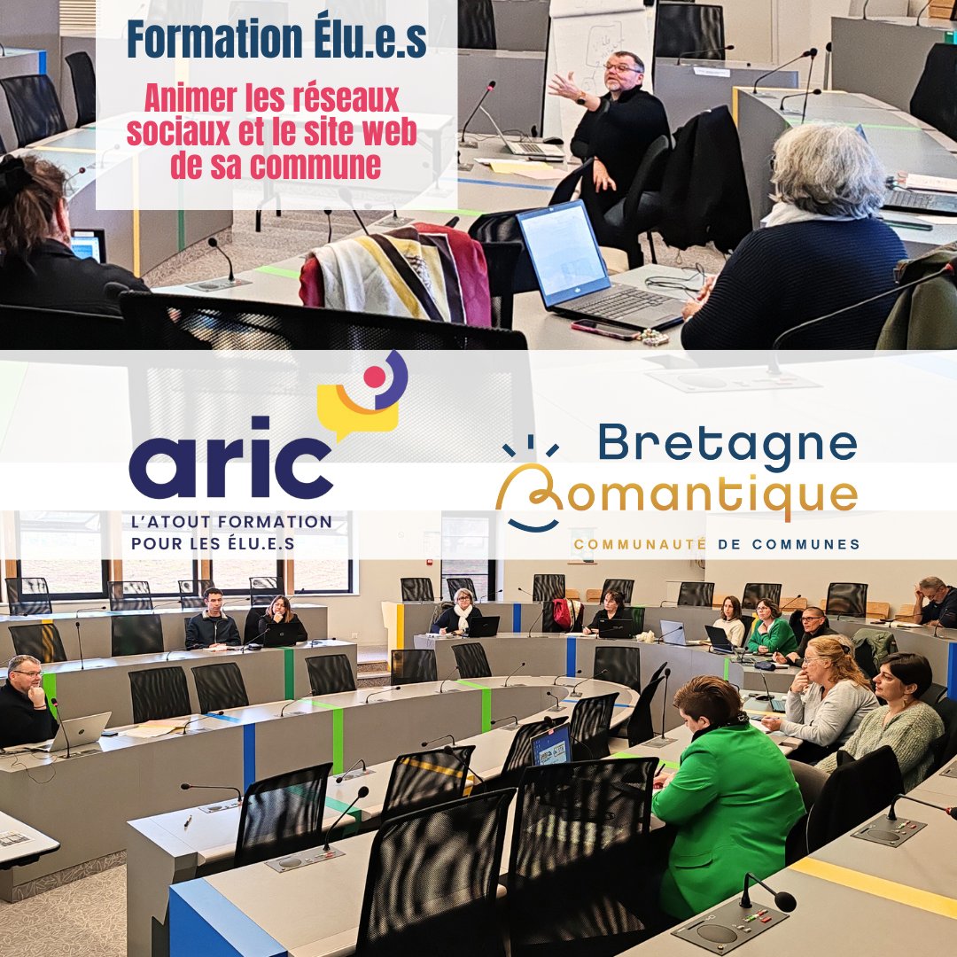 yvoniglemer's tweet image. Fin de formation pour les élu.e.s de #Bretagneromantique @bretagneromanti sur le thème "Animer les réseaux sociaux et le site internet de sa commune" ➡️Formation organisée par l'@AricBretagne aric.asso.fr
#capcom23 #compublique #mairie #collter #formationélus #élus
