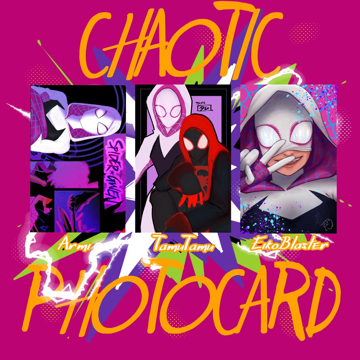 ChaoticGround's tweet photo. ¡Hola Chaoticos! 

¡Hoy les presentamos estos hermosos photocards creados por nuestras talentosas artistas @Eikoblaster, @armitheopossum y @TamuTamura97! 🎨✨

Les deseamos un excelente miércoles. ¡Hasta la próxima! 
#chaoticgroundstudio #fypviraltwitter #ilustration #digitalart https://t.co/HLomKfDJWL